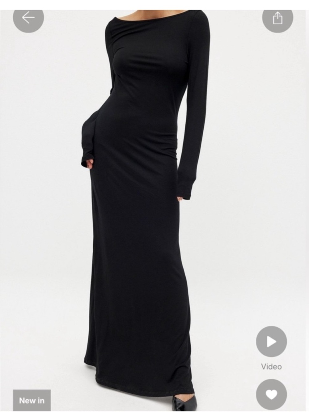 Naked Fashion Boat Neck Black Maxi Dress